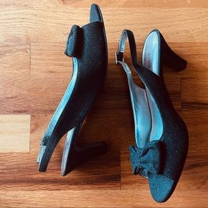 David Tate Womens 6.5M Shoes Slingback Heels Black Glitz 
Excellent condition
